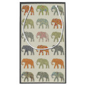 象カラフル動物のコンテンポラリー模様 スモールペーパーバッグ (裏面)