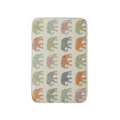 象カラフル動物のコンテンポラリー模様 バスマット (正面縦)