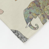 象カラフル動物のコンテンポラリー模様 フリースブランケット (角)