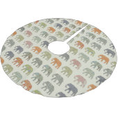 象カラフル動物のコンテンポラリー模様 ブラッシュドポリエステルツリースカート (アングル)