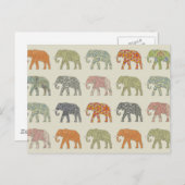 象カラフル動物のコンテンポラリー模様 ポストカード (正面/裏面)