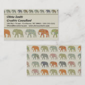 象カラフル動物のコンテンポラリー模様 名刺 (正面/裏面)