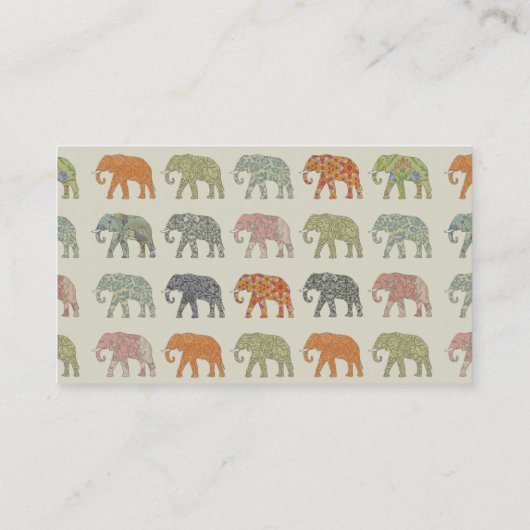 象カラフル動物のコンテンポラリー模様 名刺 (裏面)