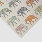 象カラフル動物のコンテンポラリー模様 薄葉紙 (詳細)