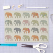 象カラフル動物のコンテンポラリー模様 薄葉紙 (クラフト)