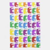 象カラフル模様 キッチンタオル (縦)