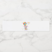 象カラフル漫画子供の誕生日ウォーターボット ペットボトルラベル (シングルラベル)