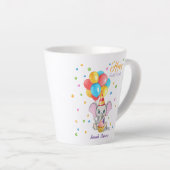 象カラフル漫画子供の誕生日ラテマグ カフェラテマグ (右アングル)