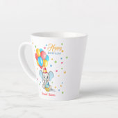 象カラフル漫画子供の誕生日 カフェラテマグ (左アングル)