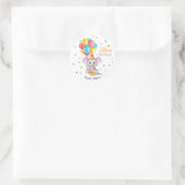 象カラフル象子供の誕生日クラシックRo ラウンドシール (バッグ)