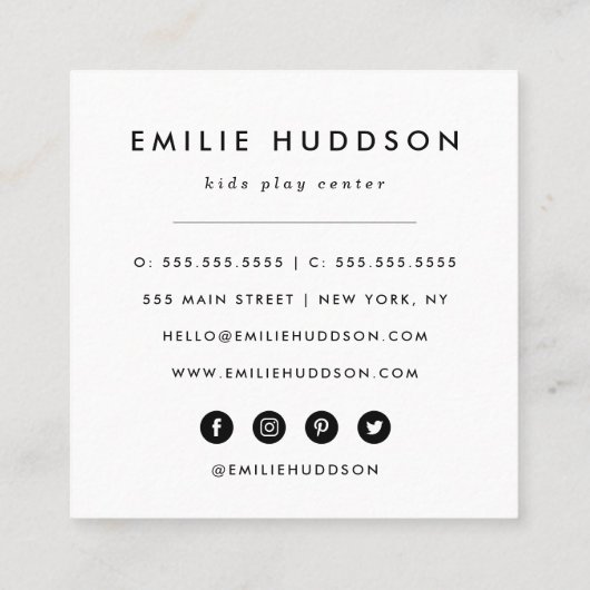 象カラフル象、セ遊ンタ、アクティビティセンター スクエア名刺 (裏面)