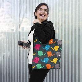 象カラフル象 トートバッグ