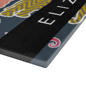 象カラフル象、象の模様、あなたの名前 カッティングボード (角)