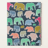 象カラフル象、象の模様、あなたの名前 プランナー手帳 (裏面)