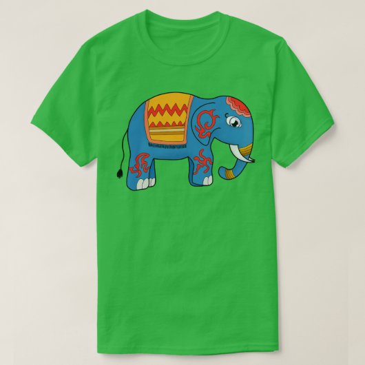 象カラフル象 Tシャツ (デザイン正面)