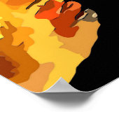 象カラフル頭ポートレートスケッチ ポスター (角)