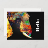 象カラフル頭ポートレートスケッチ ポストカード (正面/裏面)