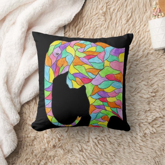 象カラフル クッション (ブランケット)