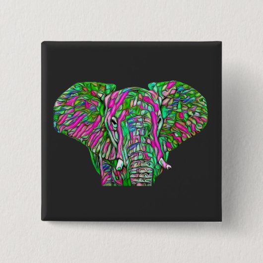 象カラフル 缶バッジ (正面)