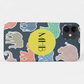 象カラフル、象のパターン、モノグラム Case-Mate iPhoneケース (裏面(横))