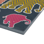 象カラフル、象の模様、ジグザグ カッティングボード (角)