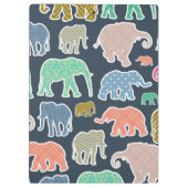 象カラフル、象の模様、ジグザグ クリップボード (裏面)