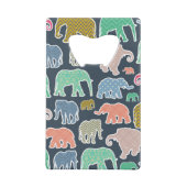 象カラフル、象の模様、ジグザグ クレジットカード栓抜き (裏面)