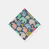 象カラフル、象の模様、ジグザグ スタンダードカクテルナプキン (角)