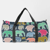 象カラフル、象の模様、ジグザグ ダッフルバッグ (裏面)