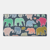 象カラフル、象の模様、ジグザグ デスクマット (正面)