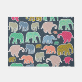 象カラフル、象の模様、ジグザグ ドアマット (正面)