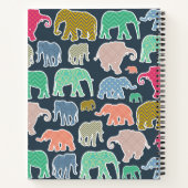 象カラフル、象の模様、ジグザグ ノートブック (裏面)