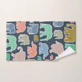 象カラフル、象の模様、ジグザグ バスタオルセット (ハンドタオル)