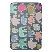 象カラフル、象の模様、ジグザグ バスマット (正面縦)