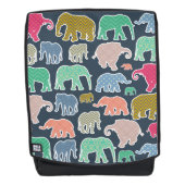 象カラフル、象の模様、ジグザグ バックパック (正面)