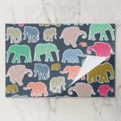 象カラフル、象の模様、ジグザグ ペーパーパッド (折り畳み)