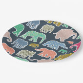 象カラフル、象の模様、ジグザグ ペーパープレート (アングル)