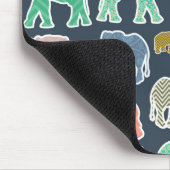 象カラフル、象の模様、ジグザグ マウスパッド (コーナー)