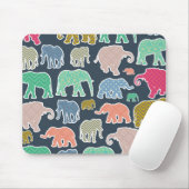 象カラフル、象の模様、ジグザグ マウスパッド (マウス)