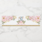 象ガーリーの赤ちゃんシャワー赤面ピンクのフローラの好意 ペットボトルラベル (シングルラベル)