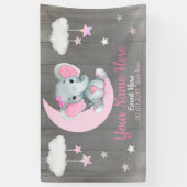 象ガールバックドランドムーンスターピンクの名前星 横断幕 (縦)