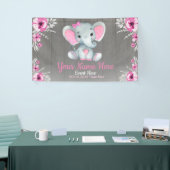 象ガールバックドロップピンクの名前素朴花 横断幕 (トレードショー)