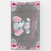 象ガールバックドロップピンクの名前素朴花 横断幕 (縦)