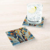 象キュービズム動物コースター ガラスコースター (アングル)