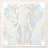 象キュービズム動物コースター ガラスコースター (裏面)