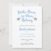 象クリスチャン献身招待状 |青 招待状 (正面)