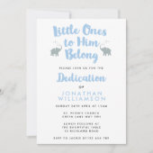 象クリスチャン献身招待状 |青 招待状 (正面)