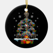 象クリスマスツリー象の恋人の動物のウィル セラミックオーナメント (正面)