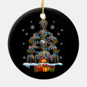 象クリスマスツリー象の恋人の動物のウィル セラミックオーナメント (裏面)