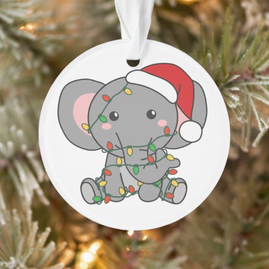 象クリスマス冬の動物ゾウ オーナメント (ツリー)